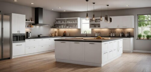 Kitchen with spacious counters and no clutter, meal prep, contemporary, spacious