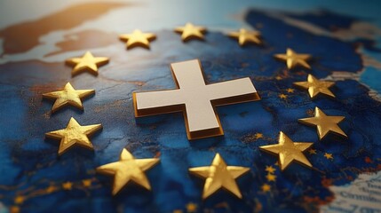 Obraz premium European Parliament Elections 2025 Voting Symbol on Europe Map