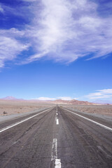 Fototapeta premium Desert Highway or Ruta del Desierto, Atacama Desert, San Pedro de Atacama, Chile