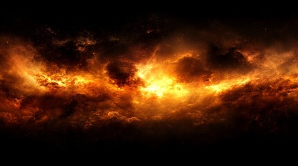 Fiery Cosmic Nebula, Celestial Inferno, Galactic Firestorm