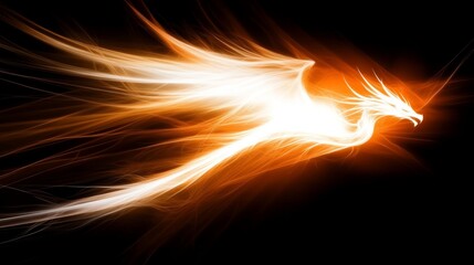 Fototapeta premium Fiery Dragon Flight Abstract Artwork Digital Art