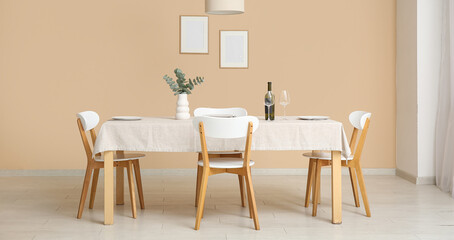 Table setting in modern dining room