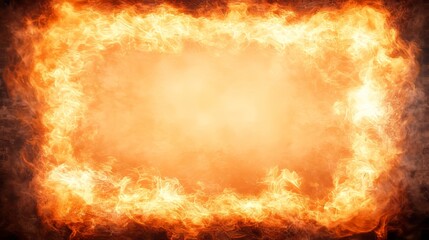 Fiery Frame Background Orange Inferno Border Design
