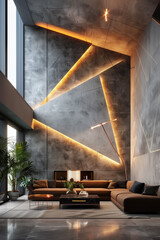  Stunning luxurious living room interior with modern design and led lighting