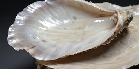 Naklejka premium Mother of pearl oyster shell with natural inclusions and imperfections , oyster_shell, organic