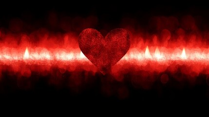 Fiery Heartbeat Red Heart Amidst Burning Embers
