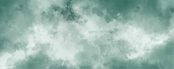 Abstract Background Texture Misty Smooth Fog  & Smoke Clouds. Mint BlueSky Water color background. Soft green marble texture design. Green color dust particles explosion 