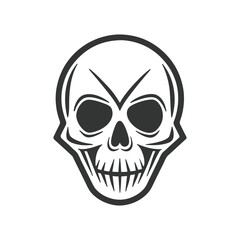 Halloween Silhouette art design Gothic Icon, Halloween Symbol, Death Concept, Spooky Design, Flat Vector Illustration Skull. Halloween  head icon.