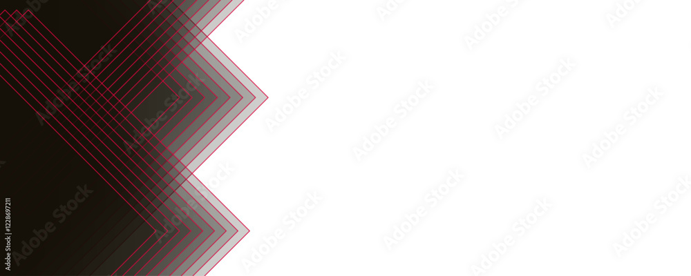 Leinwandbilder Abstract design with white transparent material in triangle and squares shapes. Black rectangle business card, modern and creative design. Futuristic technology lines black 