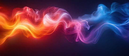 Fototapeta premium Abstract colorful smoke wave design.