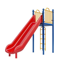 . A single piece of playground equipment, like a slide, isolated against white. isolated on transparency background