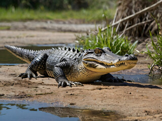 Obraz premium alligator in the swamp