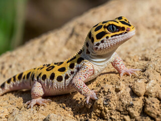 Obraz premium leopard gecko on a ground