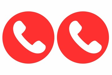 2 same Red and white phone sign icon smoking on white background