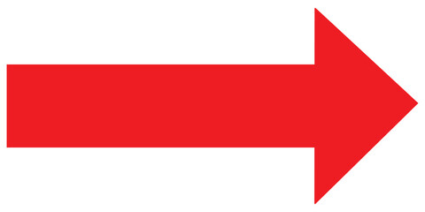 Long arrow icon Vector. Long arrow pointing Right and left . Black and Red arrow icon. Long arrow isolated on white background.