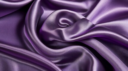 Obraz premium Draped Purple Satin Fabric Showing Soft Waves and Swirls