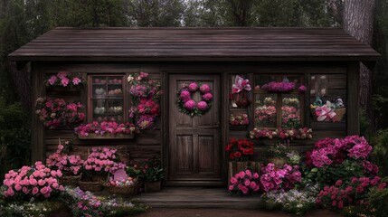 Fototapeta premium Floral Cottage Shop A Rustic Spring Haven