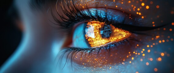 Futuristic Eye Scan in High Technology Environment