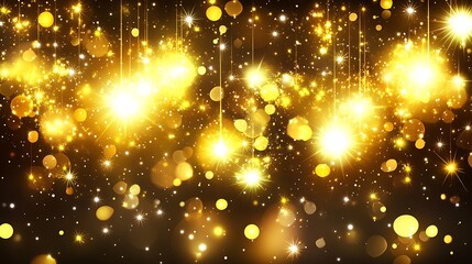 Obraz premium Golden Sparkles and Lights Festive Background