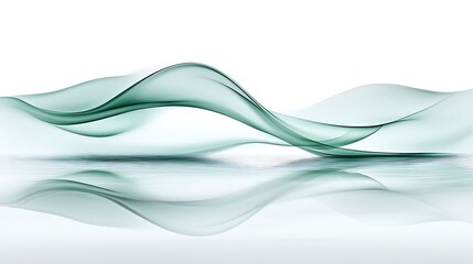 Obraz premium Abstract Green Waves Reflecting in Water