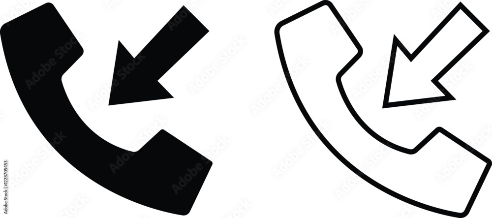 Poster phone call icon in flat line set isolated on transparent background. vector sign for apps or web. ha