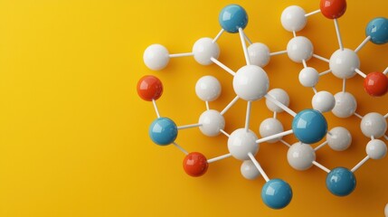Exploring atoms and bonds in a colorful molecular network design