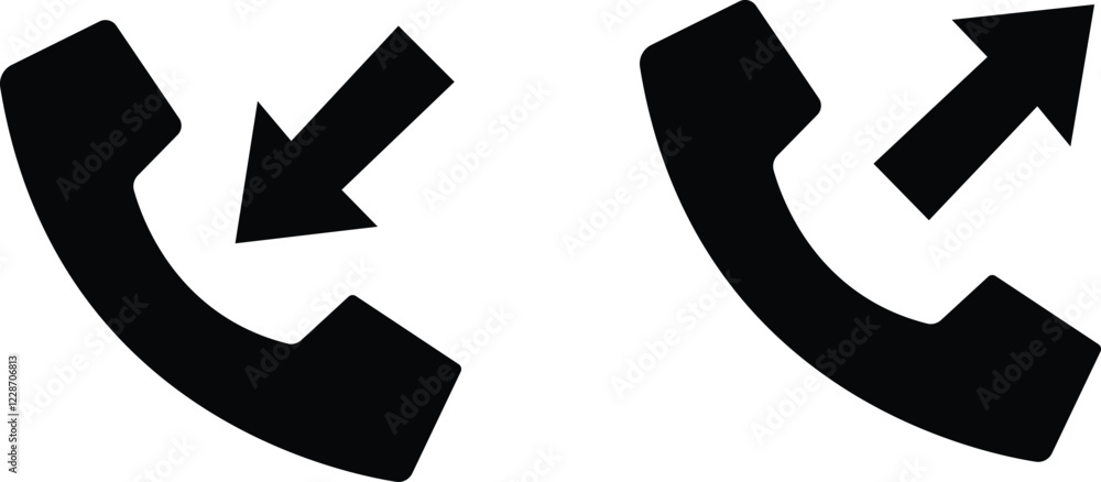 Poster phone call icon in flat set isolated on transparent background. vector sign for apps or web. handset