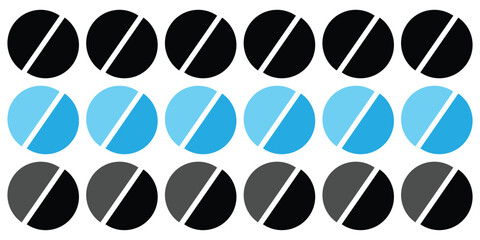 Pills icon vector set. Medicament and pharmaceutical symbol. Tablet capsule icon. Drug sign and symbol. Vector illustrator.