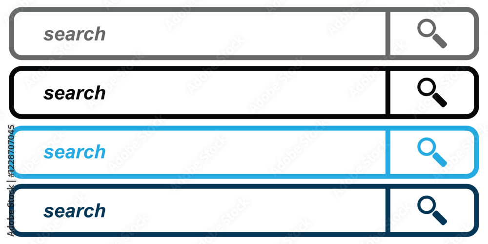 Poster search bar icons.internet browser search engine. search bar for ui. blank search bar icon. collectio