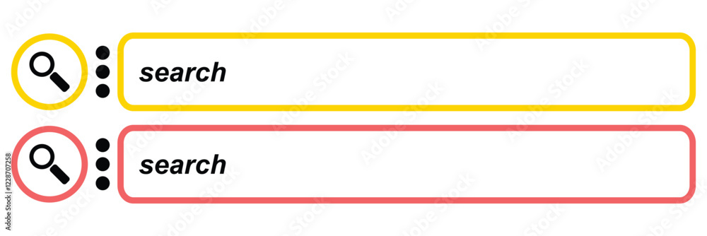 Poster search bar icons.internet browser search engine. search bar for ui. blank search bar icon. collectio