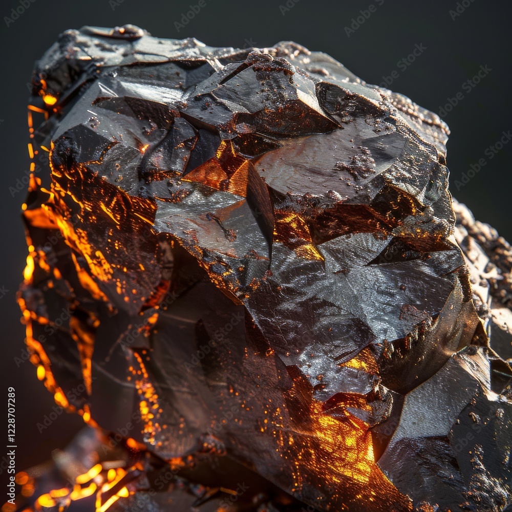 Leinwandbilder detailed close-up view of a meteorite fragment showing intricate texture and composition