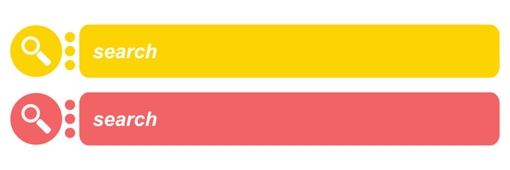 Internet browser search box icon. Empty template search bar for browser. Search address and navigation bar icon. Search icon set. Vector illustration 