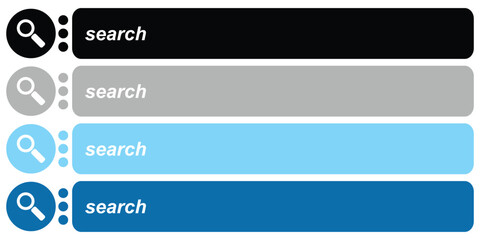 Internet browser search box icon. Empty template search bar for browser. Search address and navigation bar icon. Search icon set. Vector illustration 