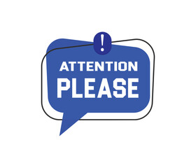 Set of blue attention please bubble. vector danger warning and important message or exclamation mark attention sign isolated on a white background.