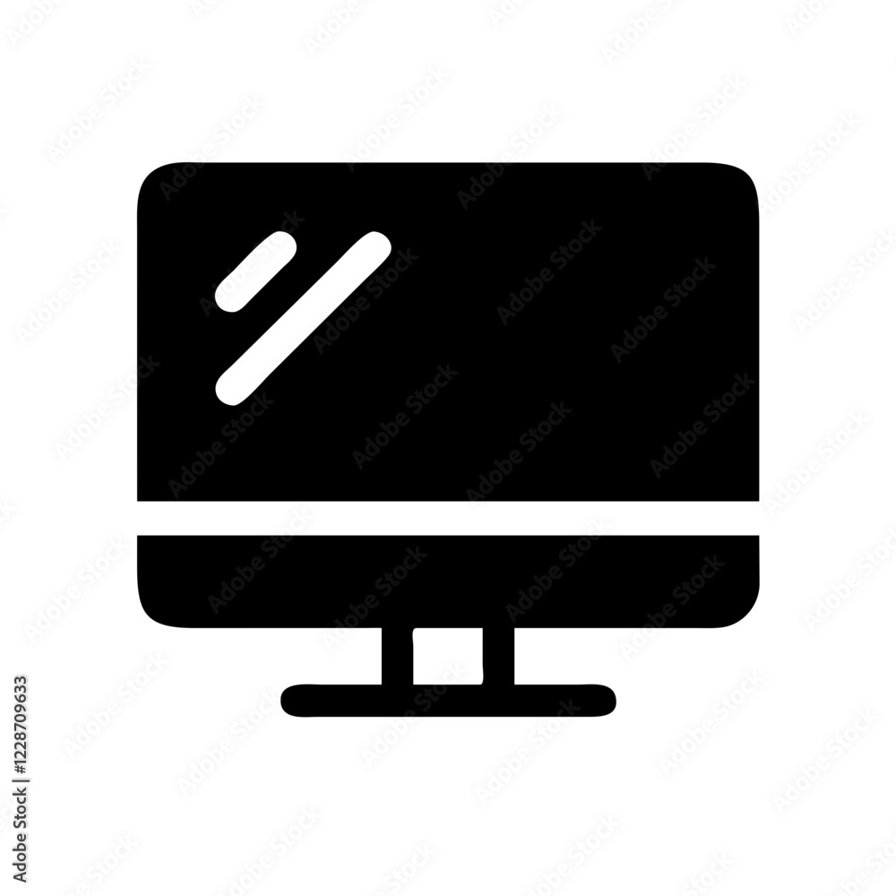 Poster Computer Monitor Vector Icon – Screen & Display Symbol