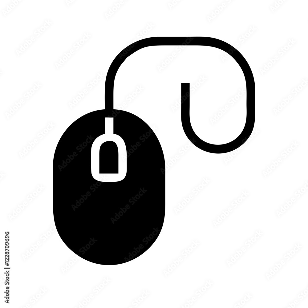 Poster Computer Mouse Vector Icon – Technology & Navigation Symbol