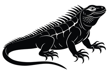 Obraz premium Iguana silhouette vector illustration set on a white background