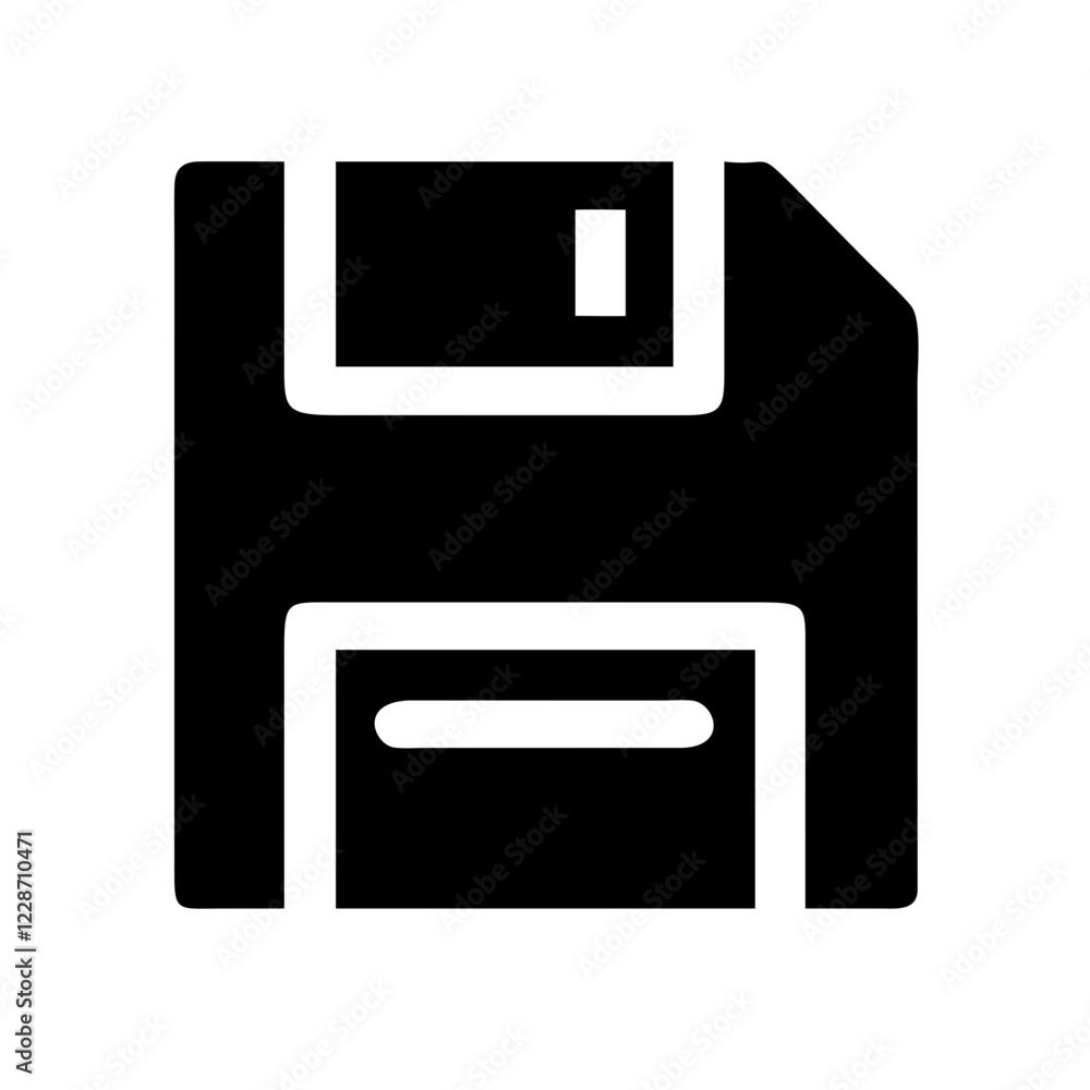 Poster floppy disk vector icon – data storage & technology symbol