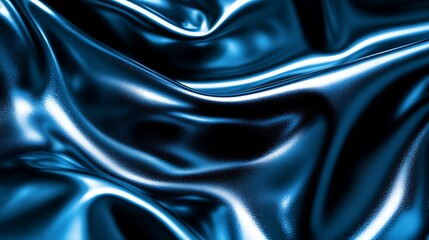Fototapeta premium Abstract Draped Metallic Blue Fabric Texture