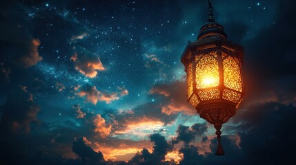 Night Sky Lantern: Ramadan's Serene Glow