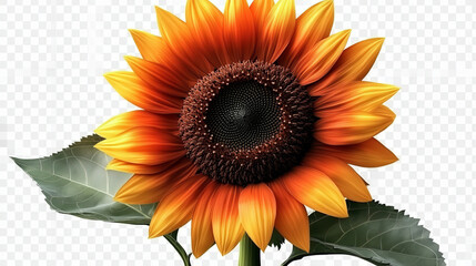 vibrant orange sunflower close-up showcasing detailed petals in high-resolution nature photography