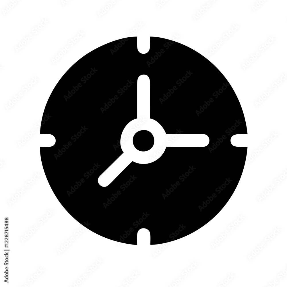 Poster time vector icon – clock & schedule symbol
