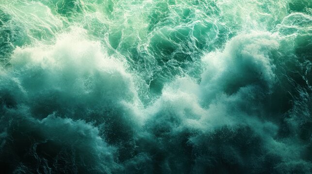 Ocean waves crashing, aerial view, turbulent water, background texture, website design