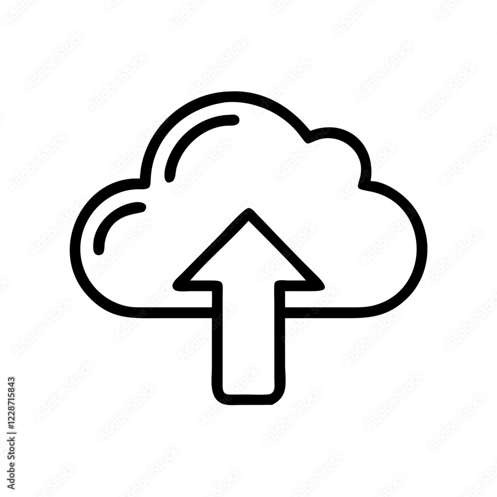 Fototapete upload vector icon – file transfer & data sharing symbol