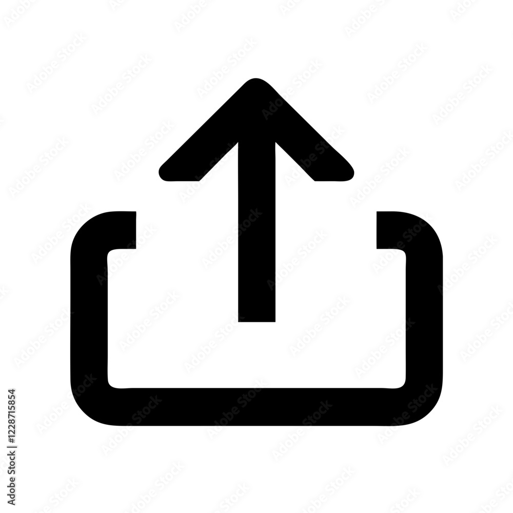 Fototapete upload vector icon – file transfer & data sharing symbol