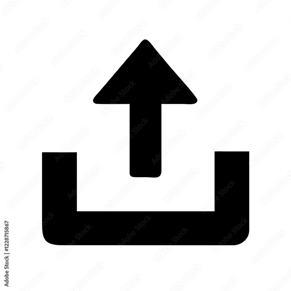 Poster upload vector icon – file transfer & data sharing symbol