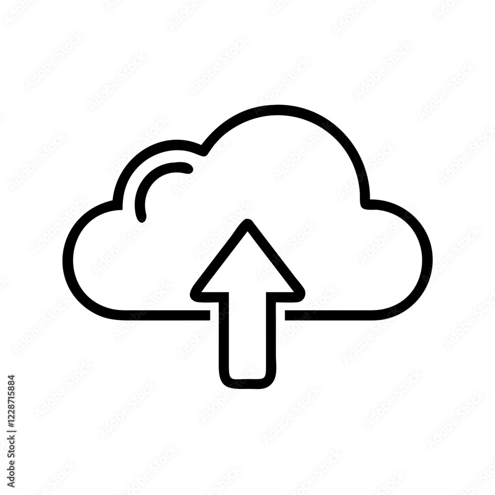 Poster Upload Vector Icon – File Transfer & Data Sharing Symbol