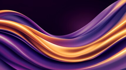 Abstract Purple and Gold Wave Design
