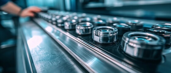 Precision Metal Parts Manufacturing Process  Industrial Technology Closeup