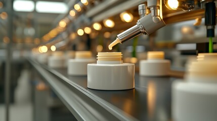 Modern Automated Manufacturing Process of Cosmetic Creams and Lotions in a Professional Production Facility